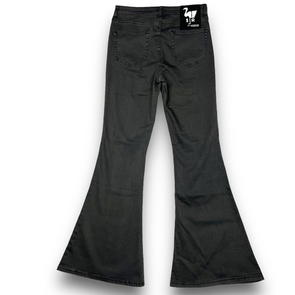 Free People x Sandrine Rose Woman’s Sz 28 Super Flare Jeans Charbon Gray New - Picture 5 of 16